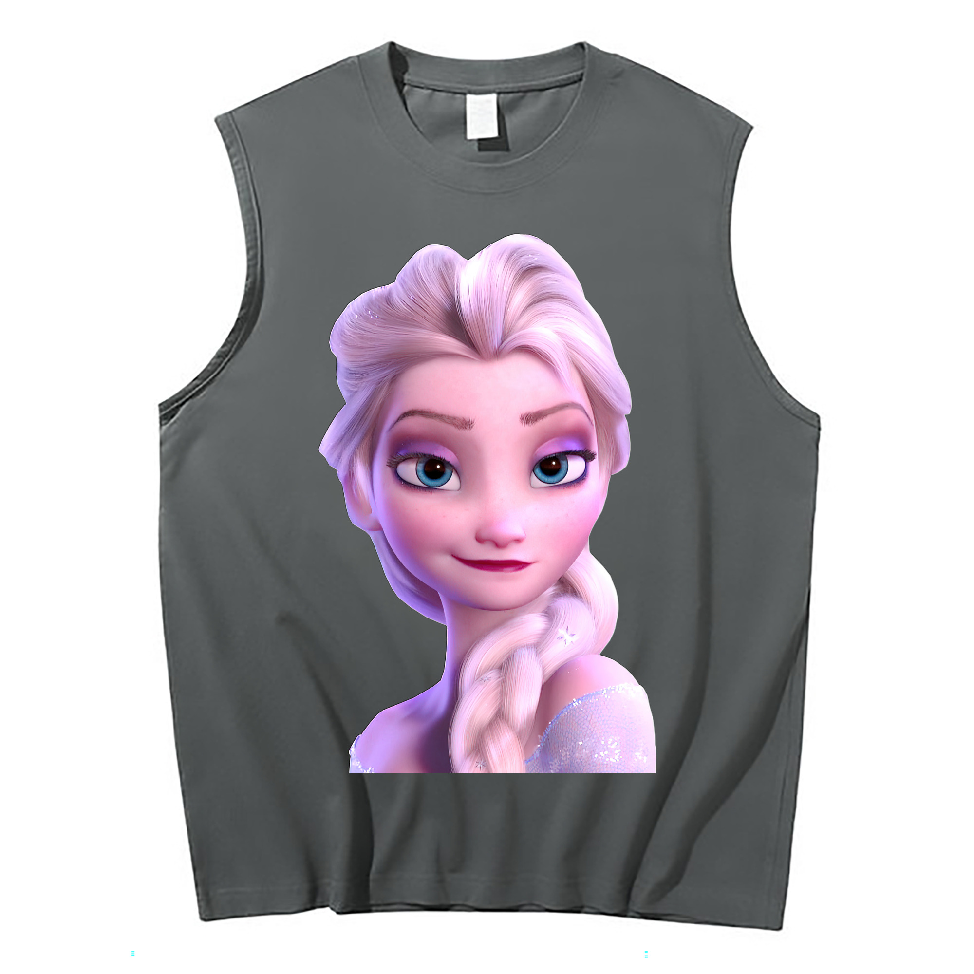 （画像用） アナと雪の女王 アンナ エルサ Frozen Anna Elsa コットン100％タンクトップ（フロントプリント）